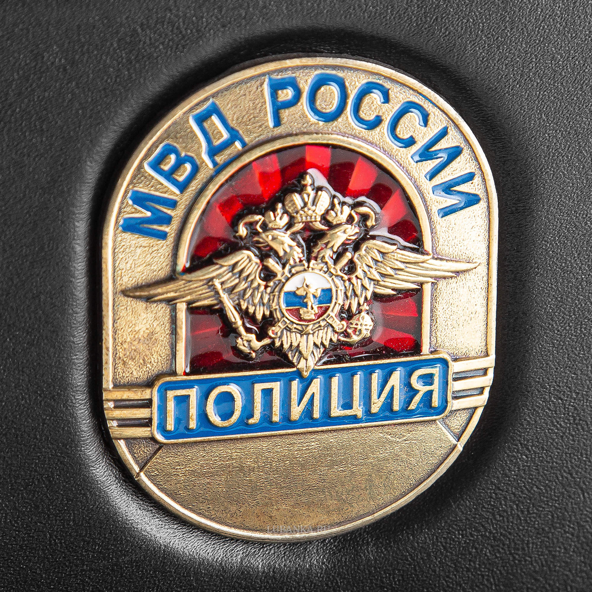 Обложка для удостоверения Полиция с жетоном черная